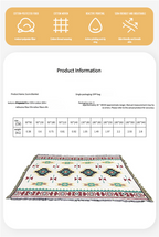 2pcs pack set 180*340cm Bohemian Picnic Blanket, Waterproof Camping Blanket, Outdoor Rug for Camping, Picnic, Beach