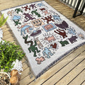 2pcs pack set 180*180cm Bohemian Picnic Blanket, Waterproof Camping Blanket, Outdoor Rug for Camping, Picnic, Beach  