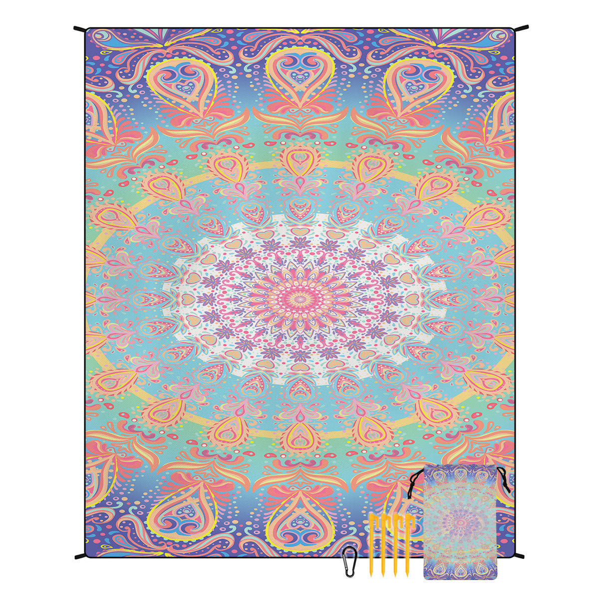 Style STD-001-5 Colorful Quick Dry Beach Mat Sand Proof Waterproof Outdoor Picnic Blanket - Compact & Lightweight