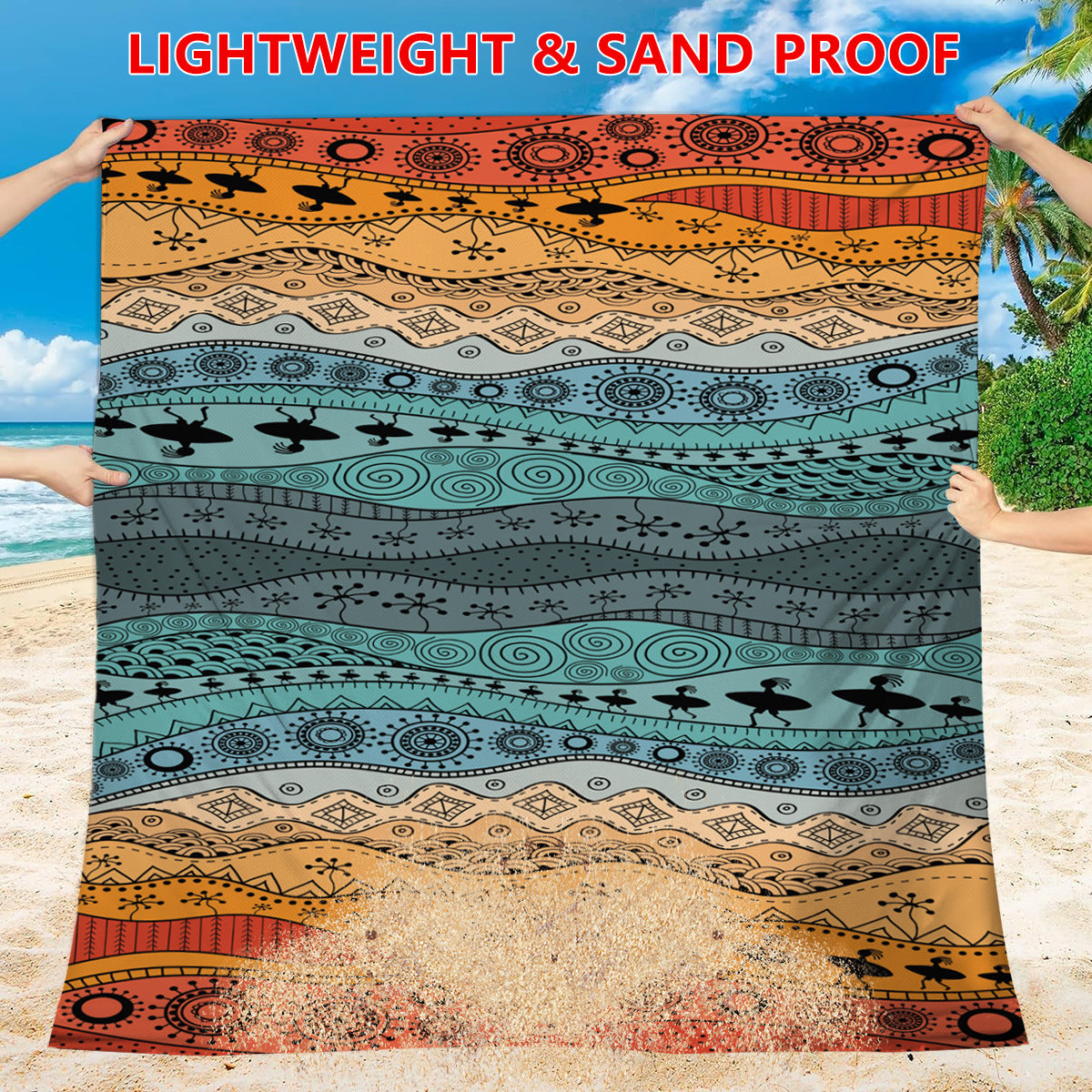 Style STD-001-23 Colorful Quick Dry Beach Mat Sand Proof Waterproof Outdoor Picnic Blanket - Compact & Lightweight